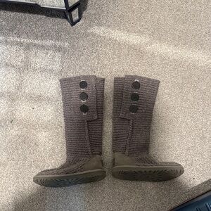 UGG Gray Knit Winter Boots